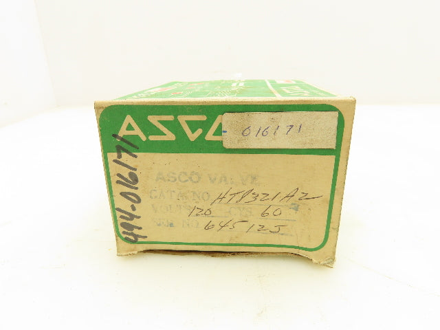 Asco 8321A2 Red Hat Solenoid Valve 3 Way 120V 6W 10-200PSI 3/8"NPT 9/32"Orifice