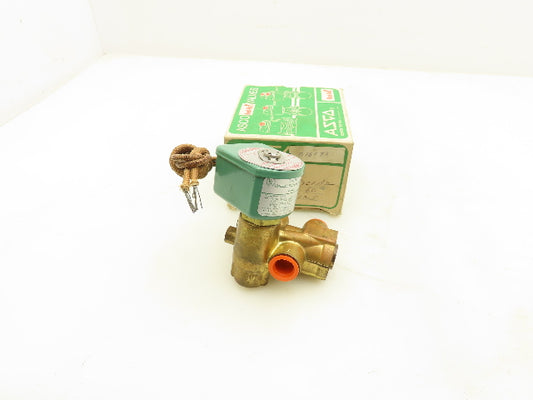 Asco 8321A2 Red Hat Solenoid Valve 3 Way 120V 6W 10-200PSI 3/8"NPT 9/32"Orifice