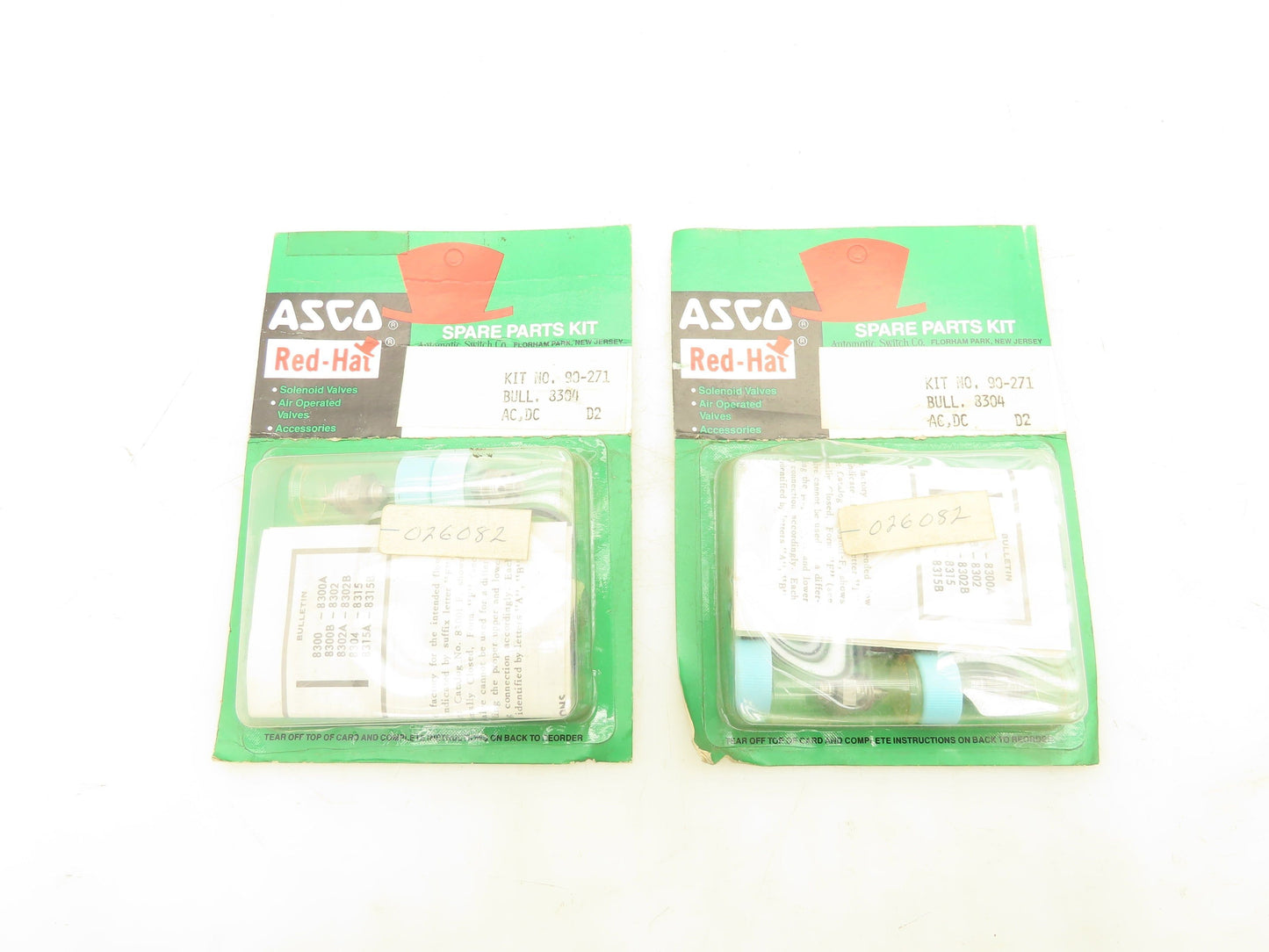 Asco 8304 90-271 Red Hat Solenoid Valve Spare Parts Kit Lot Of 2