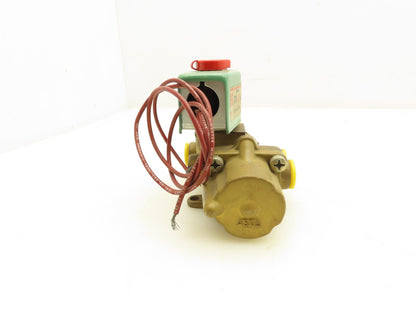 Asco 8344B0 Red Hat Solenoid Valve 3 Way 120V 16.7W 25-250PSI 1/4"NPT