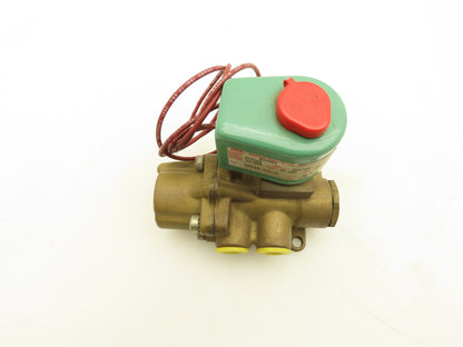 Asco 8344B0 Red Hat Solenoid Valve 3 Way 120V 16.7W 25-250PSI 1/4"NPT