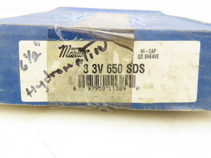 Martin 33V650SDS QD Sheave Bushed Bore 3 Groove 3V Belt 6.45"Pitch 6.5"OD