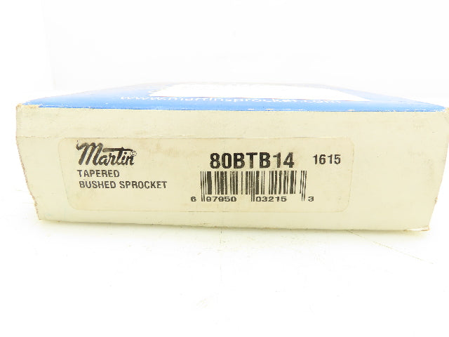 Martin 80BTB14 Taper Bushed Sprocket # 80 Single Row 14T 2-1/4" Bore 1" Pitch
