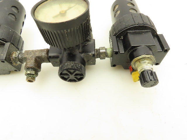 Parker 16L12BE/06F22AC Compressed Air Line Filter Regulator Lubricator 3pc Combo