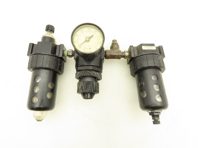 Parker 16L12BE/06F22AC Compressed Air Line Filter Regulator Lubricator 3pc Combo
