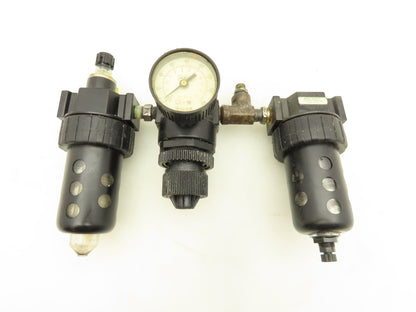 Parker 16L12BE/06F22AC Compressed Air Line Filter Regulator Lubricator 3pc Combo