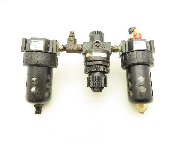 Parker 16L12BE/06F22AC Compressed Air Line Filter Regulator Lubricator 3pc Combo