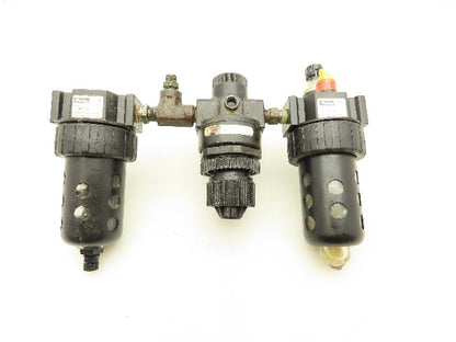 Parker 16L12BE/06F22AC Compressed Air Line Filter Regulator Lubricator 3pc Combo