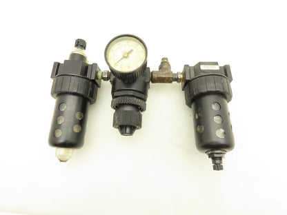 Parker 16L12BE/06F22AC Compressed Air Line Filter Regulator Lubricator 3pc Combo