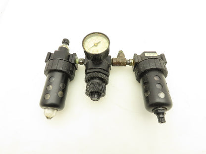 Parker 16L12BE/06F22AC Compressed Air Line Filter Regulator Lubricator 3pc Combo