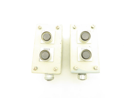 Hoffman 2 Pushbutton Control Station Enclosure Micro Switch PWP12  Lot of 2