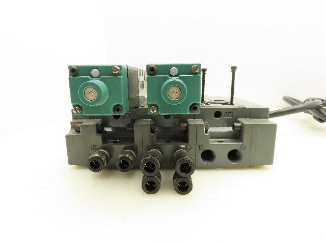 Numatics MK15 Pneumatic Solenoid Valve 3-Pos 24VDC Flexiblock 3-Station Manifold