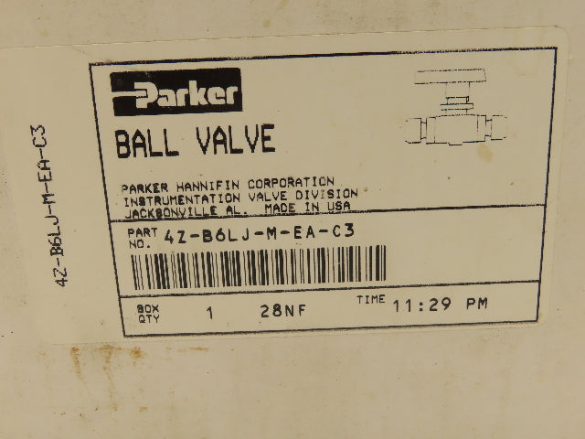 Parker 4Z-B6LJ-M-EA-C3 Electro-Mechanical Ball Valve Actuator 115V