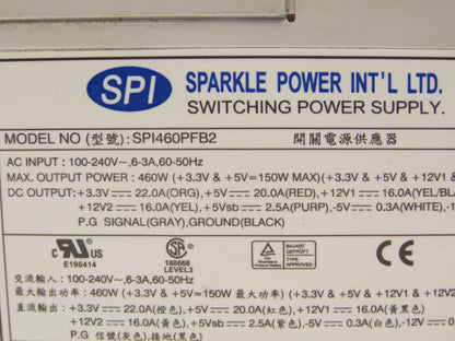 Sparkle Power SPI460PFB2 Switching Power Supply 80 Plus  460W 12V X Series