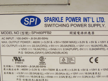 Sparkle Power SPI460PFB2 Switching Power Supply 80 Plus  460W 12V X Series
