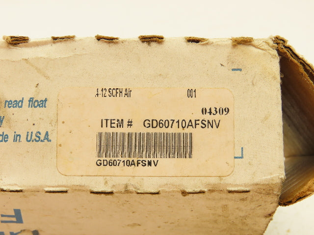 Key Instruments GD60710AFSNV Glass Tube Flow Meter 200° Max Flow 180° View