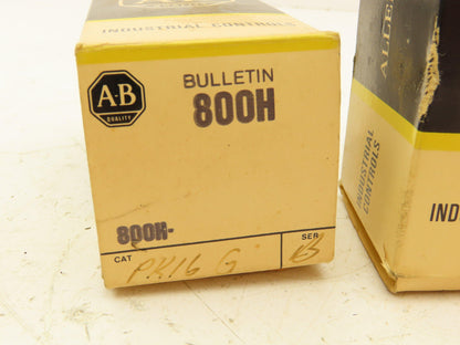 Allen-Bradley 800H-PK16 Pilot Light Green 120VAC Series B Lot Of 2