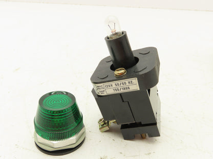 Allen-Bradley 800H-PK16 Pilot Light Green 120VAC Series B Lot Of 2
