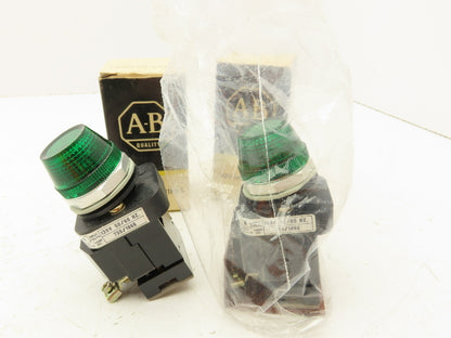 Allen-Bradley 800H-PK16 Pilot Light Green 120VAC Series B Lot Of 2