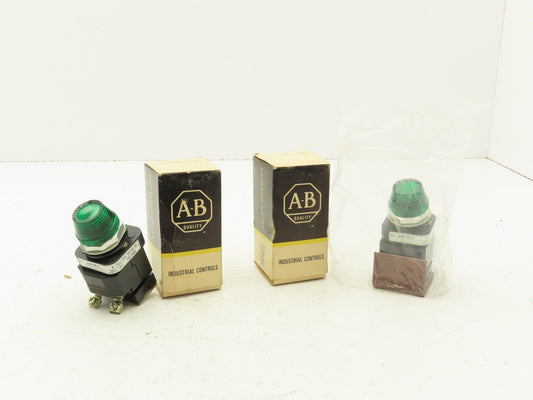 Allen-Bradley 800H-PK16 Pilot Light Green 120VAC Series B Lot Of 2