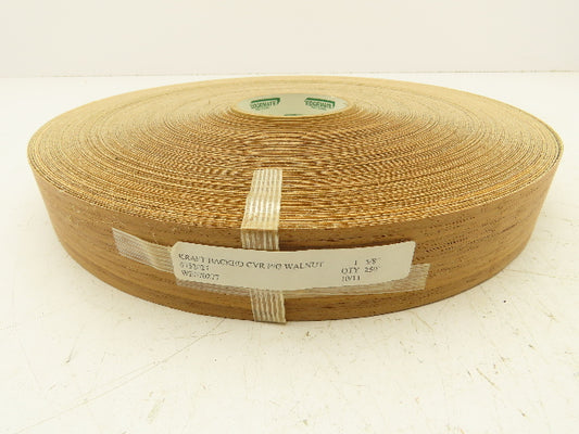 Edgemate 6752027 Walnut Wood Veneer 1-5/8" Kraft Backed CVR Preglued 250'
