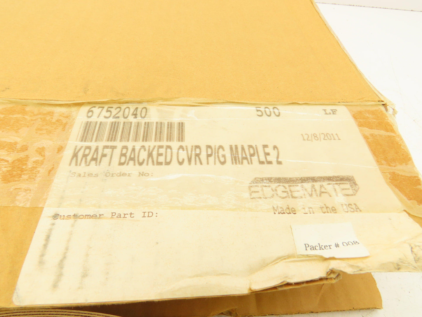 Edgemate 6752040 Maple Wood Veneer 2" Edgeband CVR Preglued 250'