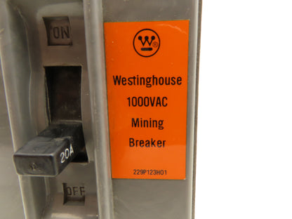 Westinghouse 229P123H01 Mining Circuit Breaker 1000VAC 20A 3 Pole