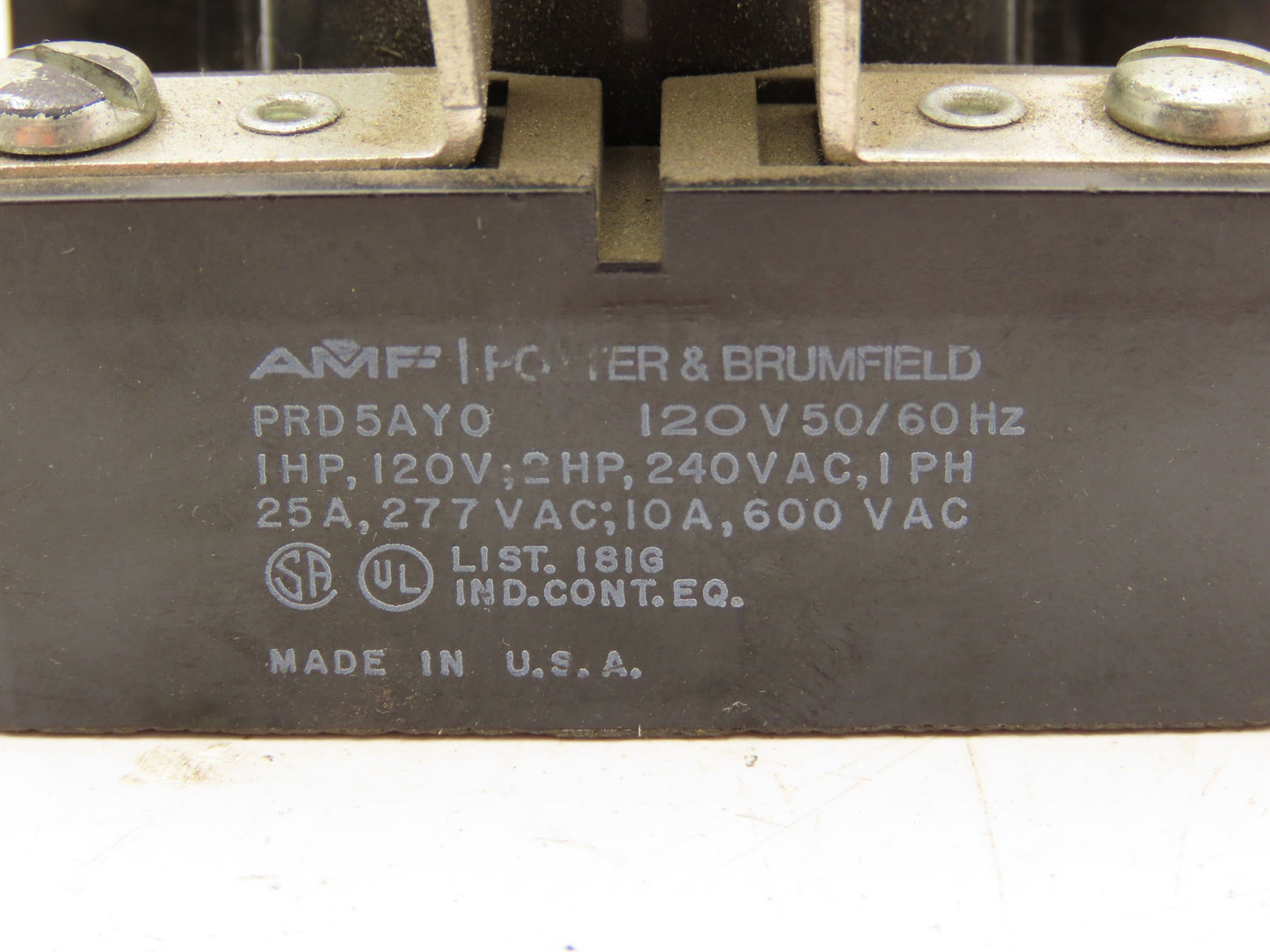 Potter Brumfield PRD-5AYO Relay 120VAC 25A 1PH 1HP Lot Of 3