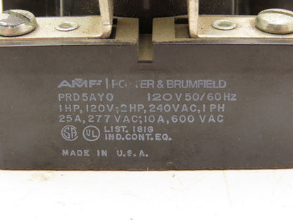 Potter Brumfield PRD-5AYO Relay 120VAC 25A 1PH 1HP Lot Of 3
