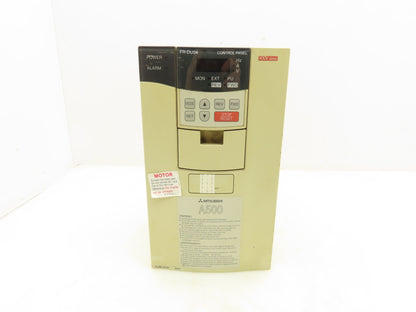 Mitsubishi FR-A540-3.7K-NA A500 Inverter Drive 380/480VAC 14.4A 3PH 5HP