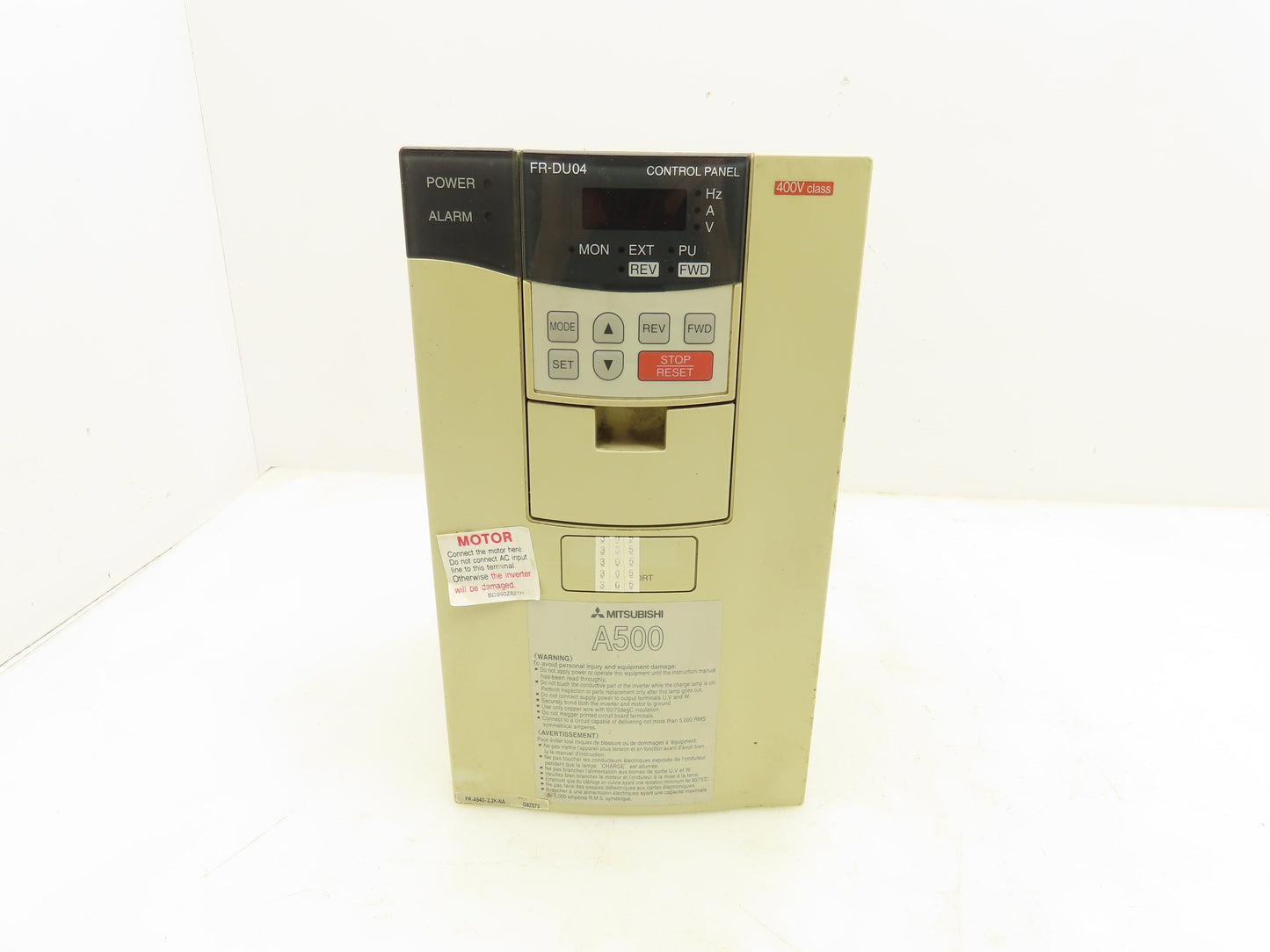 Mitsubishi FR-A540-3.7K-NA A500 Inverter Drive 380/480VAC 14.4A 3PH 5HP