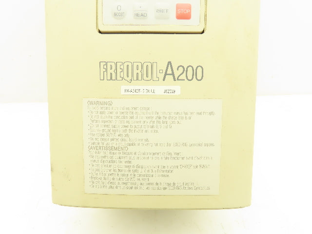 Mitsubishi FR-A240E-2.2K-UL Freqrol-A200 AC Drive 460VAC 6A 3PH 3HP