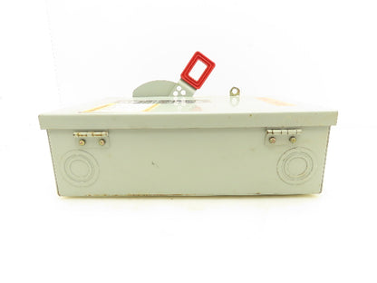 General Electric TH3361 Fusible Safety Switch Electrical Box 600V 30A 3 Pole