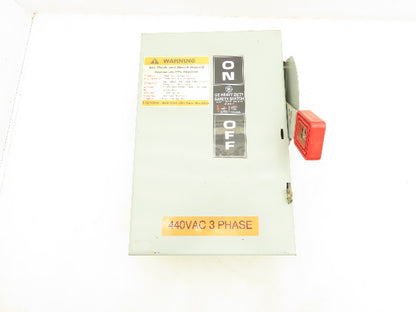 General Electric TH3361 Fusible Safety Switch Electrical Box 600V 30A 3 Pole