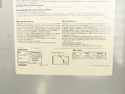 General Electric TH3361 Fusible Safety Switch Electrical Box 600V 30A 3 Pole