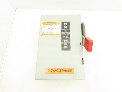 General Electric TH3361 Fusible Safety Switch Electrical Box 600V 30A 3 Pole