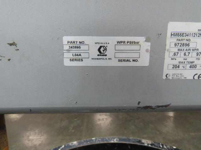 Graco 243895 Therm-O-flow Hot Melt Drum Unloader 55 Gallon Good Heater No motor