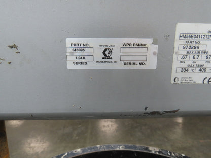 Graco 243895 Therm-O-flow Hot Melt Drum Unloader 55 Gallon Good Heater No motor