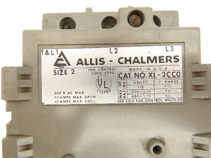 Allis-Chalmers XL-2CC0 Starter Open Magnetic Coil 115VAC 50A Size 2 3PH