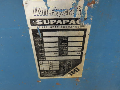 IMI Rycroft SP104-B10 Supapac Plate Heat Exchanger 300kw 35GPM 38 Plate 6" ANSI