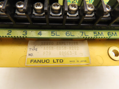 Fanuc A06B-6058-H202 AC Servo Drive Amplifier Unit