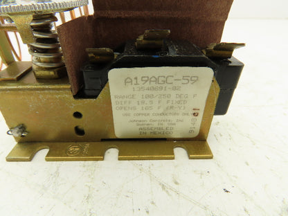 Johnson Controls A19AGC-59 Temperature Control Switch 100-250°F Trane SWT 0376