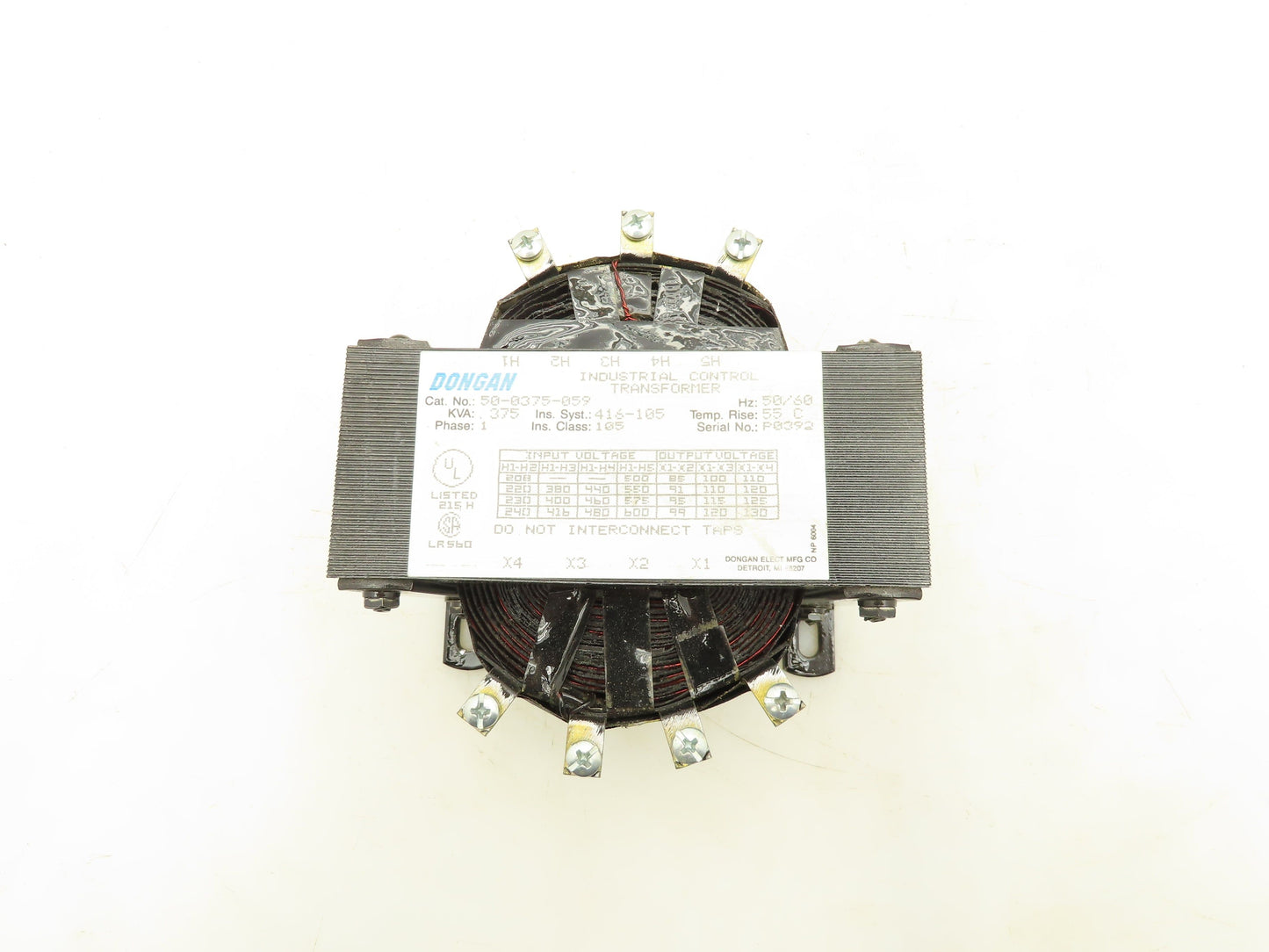 Dongan 50-0375-059 Industrial Control Transformer KVA .375 1PH