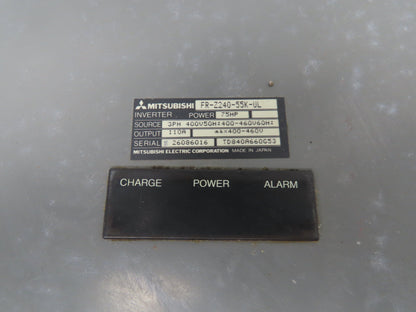 Mitsubishi FR-Z240-55K-UL Freqrol Z200 AC Drive VFD Inverter 75Hp 55kw 460V 3Ph