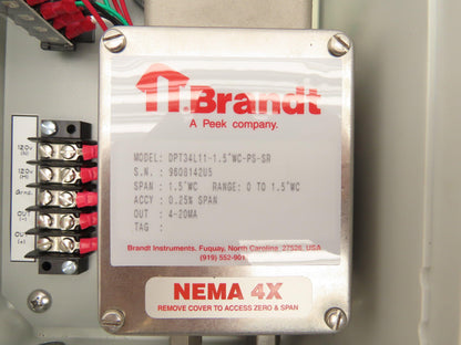 Peek DPT34L11-1.5"WC-PS-SR Electronic Differential Pressure Transmitter 120V