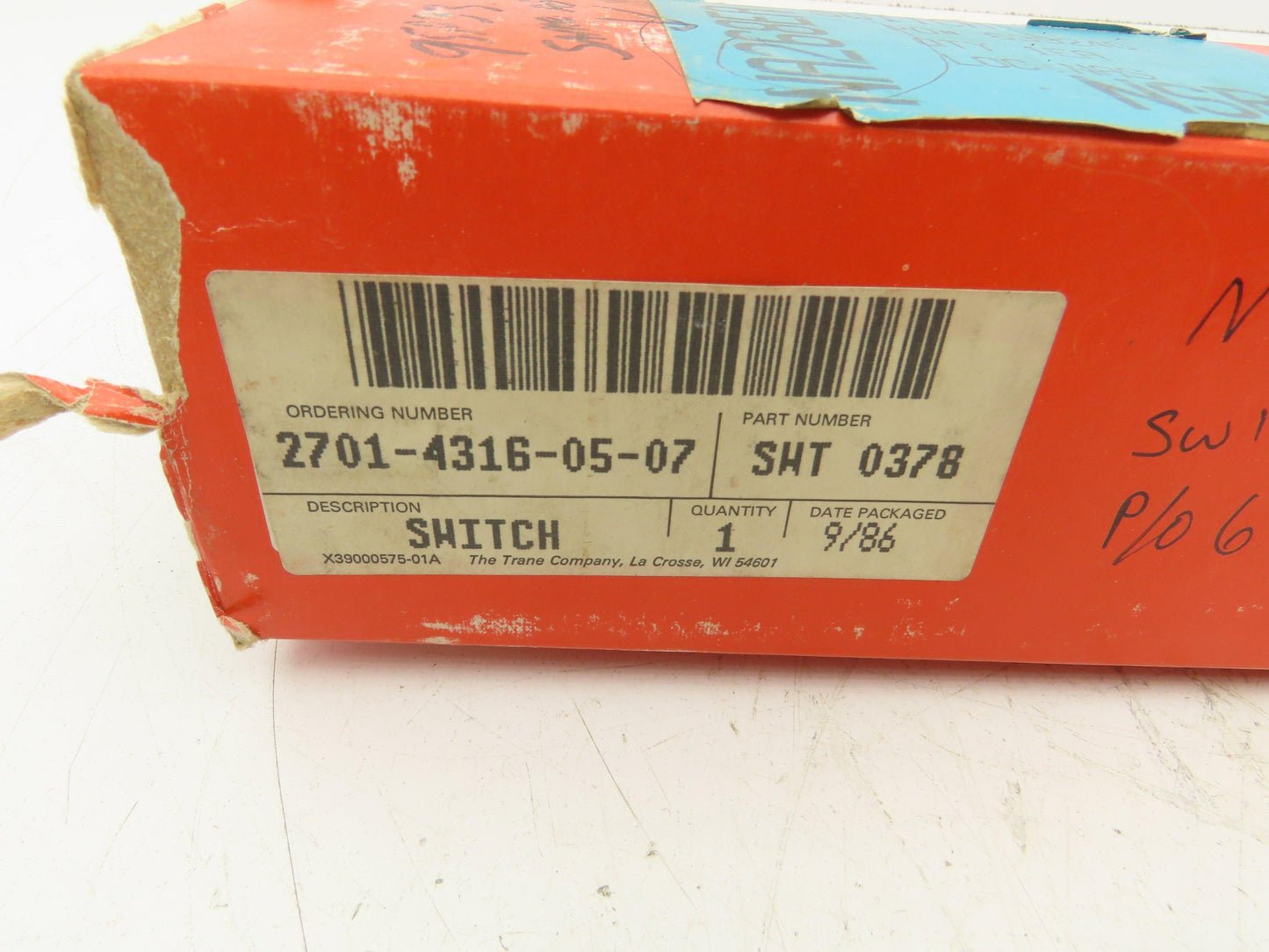 Johnson Controls A19AGC-62 Temperature Control Switch 20-90°F Trane SWT 0378