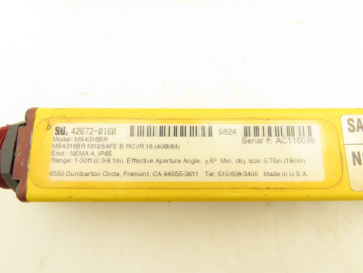 Sti MS4316BX Mini Safe Light Curtain And Receiver Set 30Ft