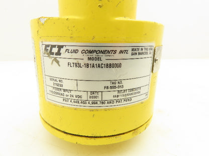 FCI Fluid Components FLT93L-1B1A1AC1BB0000 Flow Switch 115/220VAC 6A 1"NPT