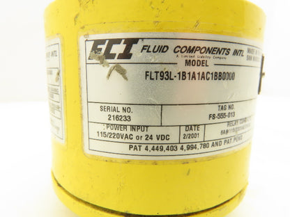 FCI Fluid Components FLT93L-1B1A1AC1BB0000 Flow Switch 115/220VAC 6A 1"NPT