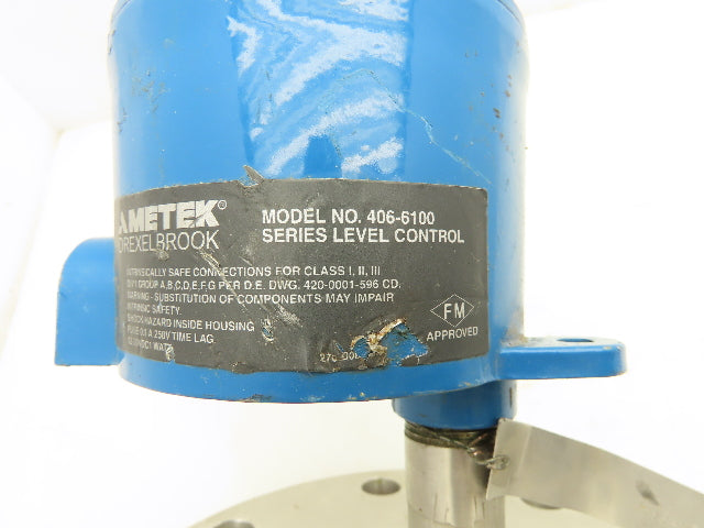 Ametek Drexelbrook 406-6100 Series Level Controller With Base 8" Probe 250V 0.1A